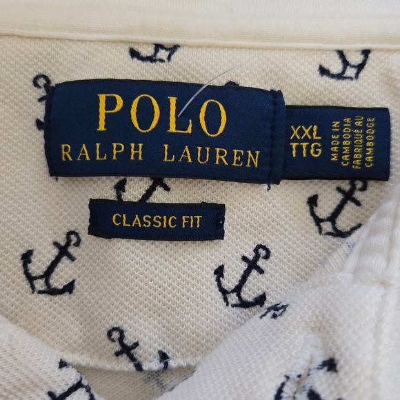 Ralph Lauren Cream Polo with Anchor Design - Picture 8 of 9